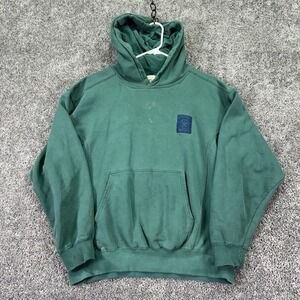 Vtg Gap Hoodie Mens Small Green Fleece Pullover Historic Century Logo Outdoor